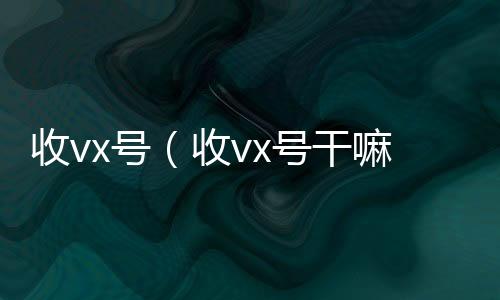 收vx号（回收微信号24小时在线秒结收vx号干嘛的）