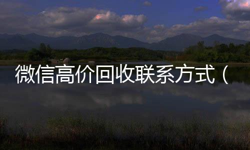 微信高价回收联系方收vx式（微信高价回收联系方式怎么写）